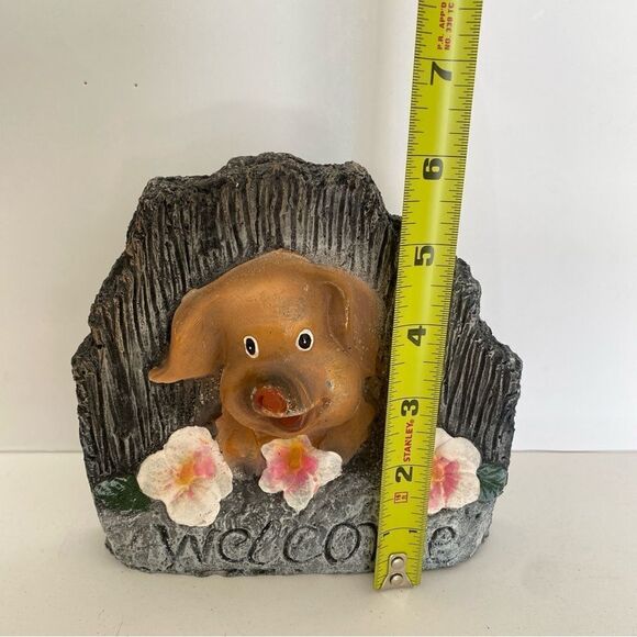 Home Welcome Sign Garden Sculpture Farm Animals Garden Piggies Statue - Picture 2 of 5